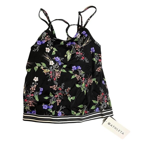NEW Athleta Cross Back Floral Tankini Swim Top Sz 32D/DD - Picture 2 of 11
